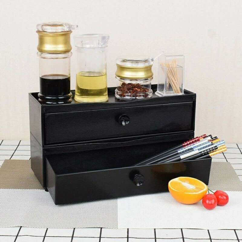 箸箱 箸入れ 2点セット カトラリーボックス カトラリー収納 大容量 卓上 飲食店 自宅用 フォーク 調味料置き 引き出し式 水切り シンプル ブラック 料理屋 食卓