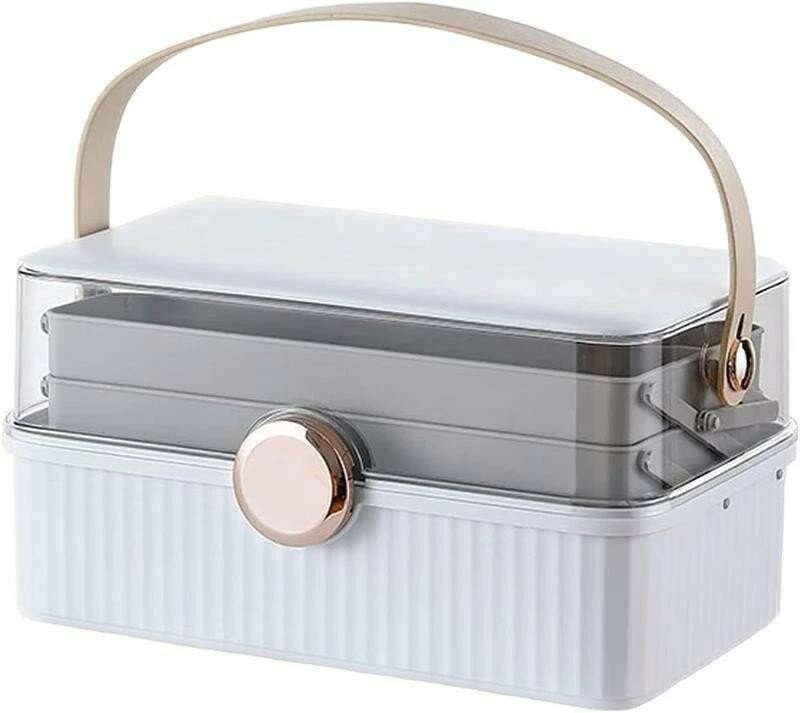 ロック付き 小物入れ 家庭用 道具箱 工具箱 ジュエリーボックス ツールボックス オシャレ かわいい 折り畳み式 3層 大容量 裁縫箱 お薬箱 メディカルボックス 薬ボックス 収納ボックス 薬箱 救急箱