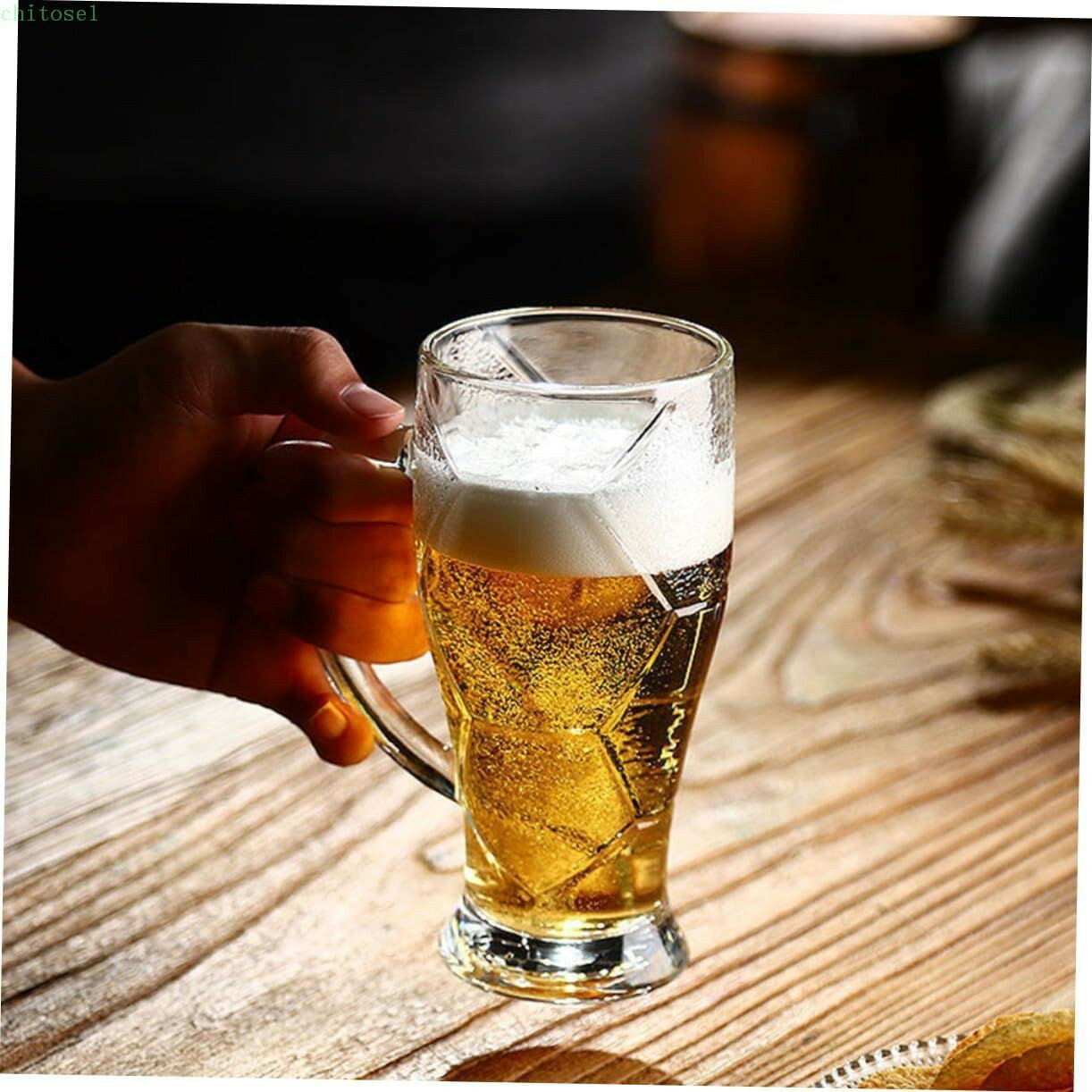 Other - メガジョッキ 600ml 大容量 1個 厚手のビアグラス ビールジョッキ 透明 ハンドル付き 食洗機対応 ワイングラス ハイボール コップ お手入れが簡単 お酒 男性 晩酌 居酒屋 父の日 誕生日 （18.5*8.8cm）