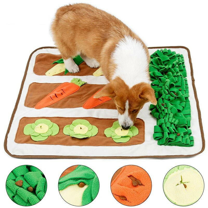 Rakuten - ノーズワークマット 73×73cm 大判 犬用 知育玩具 おもちゃ 嗅覚訓練 おやつ隠しマット いぬ 早食い防止 餌入れ 給餌マット えさやり かわいい ペット 玩具 ノーズワーク マット 犬 嗅ぐ マット 滑り止め おやつの隠す場所が多い ストレス発散 運動不足解消 トレーニング