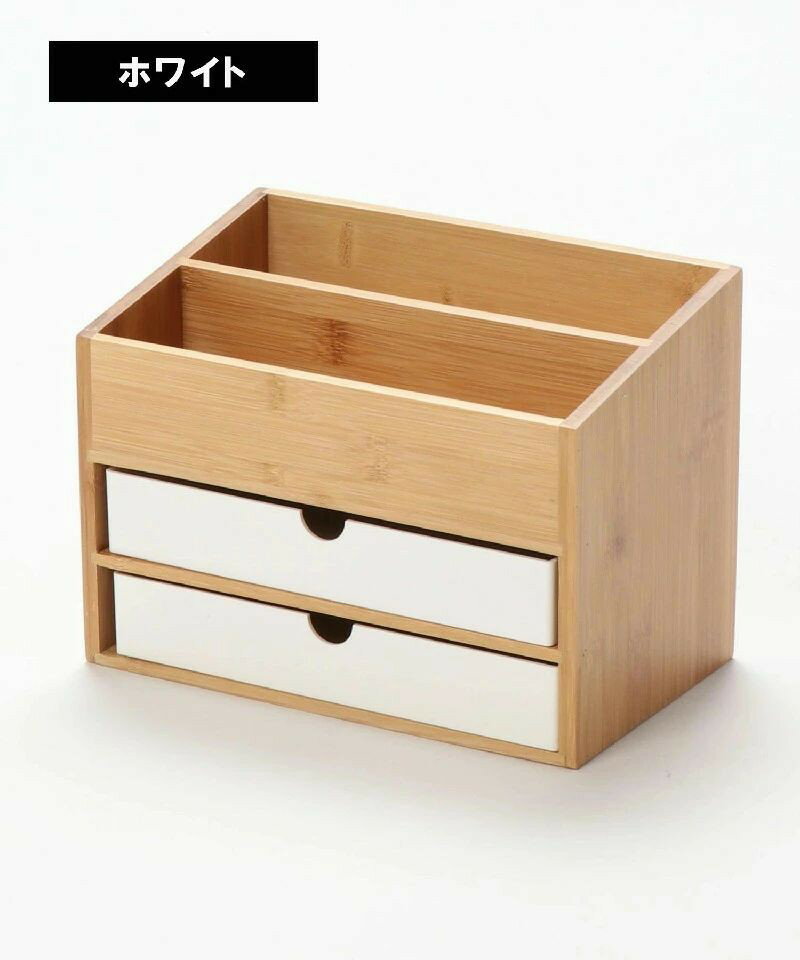 Makeup Boxes - 収納ボックス メイクボックス 大容量 木製 コスメボックス 可愛い おしゃれ 卓上 小物入れ 小物収納 引き出し 文房具 化粧品 メイクケース 収納 スキンケア インテリア ナチュラル 3段 【バンブーナチュラル収納ボックス】