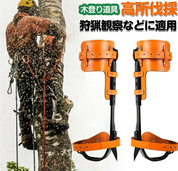 木登り道具 登山用の靴 庭木 木登り器 極登山スパイク 果物選ぶ 多目的 304ステン...