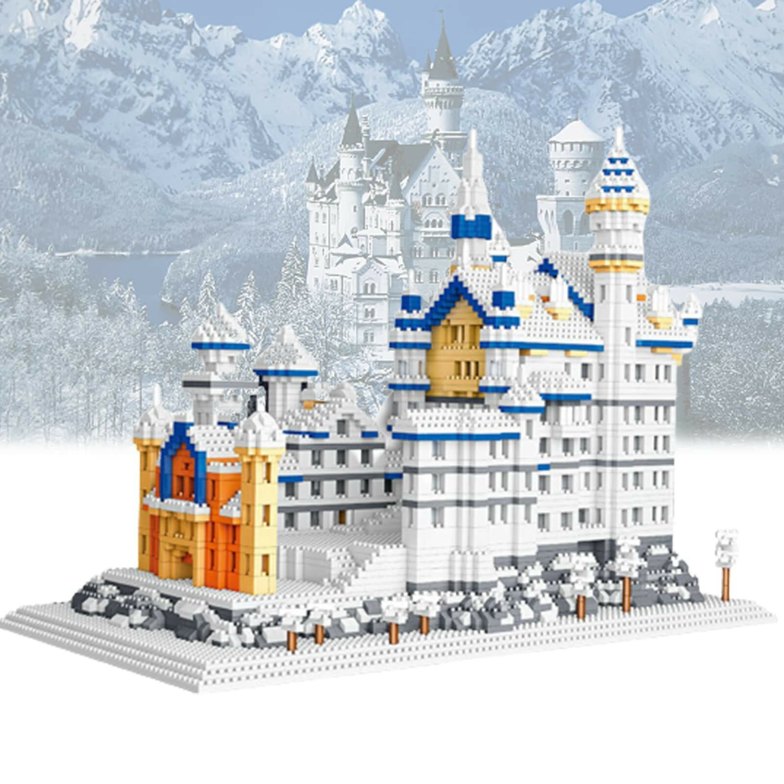 乐天商城 - ナノマイクロブロック 白鳥の湖の城の建物キット ミニ建物モデル ナノダイヤモンドビルディングブロック 3Dパズルマイクロレンガミニブロック子供のためのDIYおもちゃ（ライト+ツール）