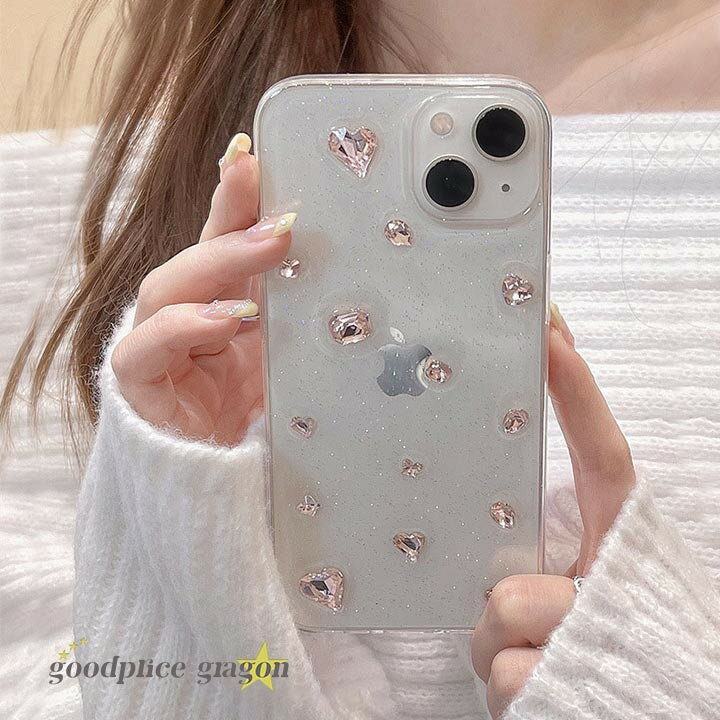 樂天商城 - 人気新作！iPhone17Proケース 透明 半透明 クリア おしゃれ 大人可愛い ラインストーン ビジュー ピンク ラメ アップルロゴ アップルマーク iphoneケース アイフォン15ケース iPhone13 iPhone14 iPhone15 Pro Max mini ケース