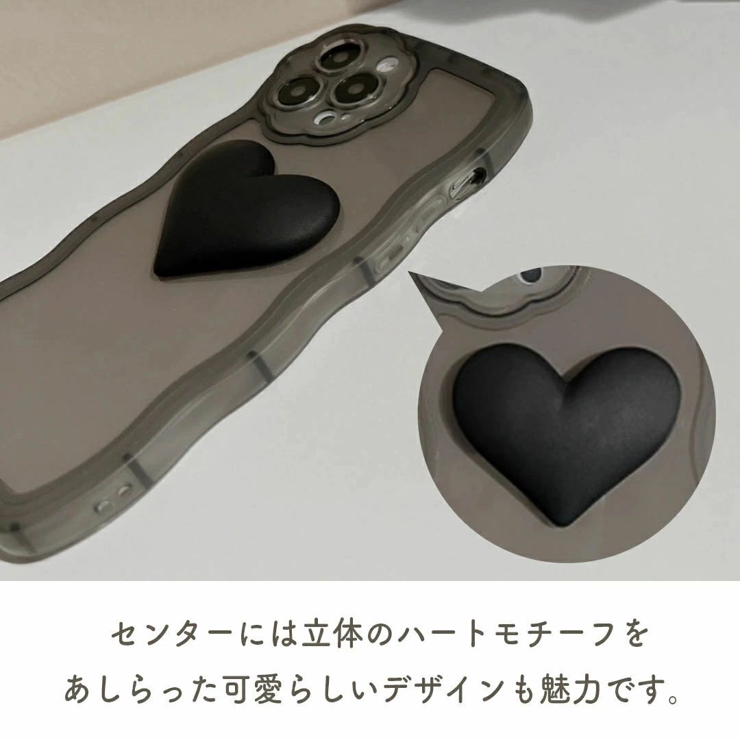 iPhoneケース クリア ウェーブ ハート スマホケース iphoneケース iPhone14 iPhone...