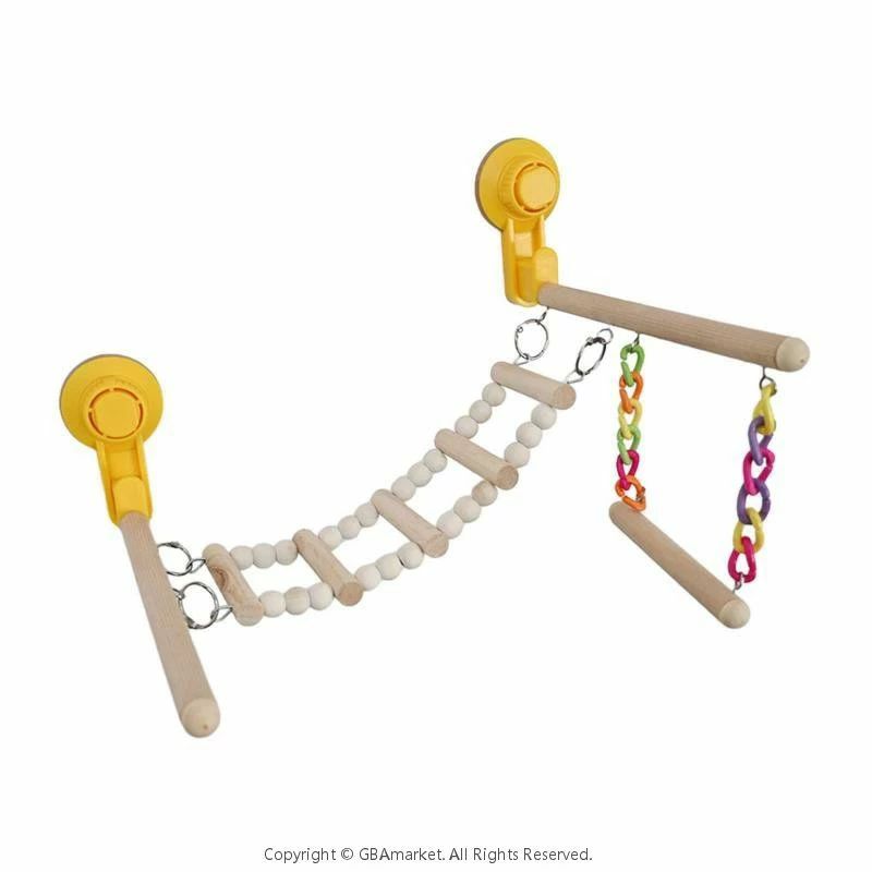 吸盤木製止まり木おもちゃアクティビティセンター用