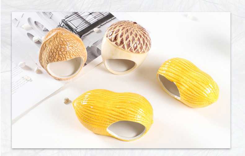 2点セット ハムスター ハウス 陶器 涼感 ひんやり 冷房対策 どんぐり 小動物の巣 ...