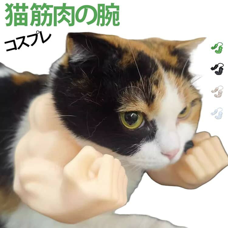 SNSで爆笑間違いなし!愛猫が一瞬でムキムキマッチョに大変身する筋肉アーム! リアルな3D立体の筋肉の腕を、猫ちゃんの首にかけるだけ。可愛いお顔とパワフルなマッチョ腕のギャップが面白すぎて、見た人みんなが笑顔になっちゃいます。 軽くてコンパクトだから、持ち運びもラクラク。着脱も首に通すだけの簡単設計なので、猫ちゃんに負担をかけずにサッと仮装を楽しめます。 ハロウィンやクリスマス、誕生日パーティーなどのイベントはもちろん、写真撮影やSNSへの投稿にもバッチリ! サイズ F サイズについての説明 F 素材 PLA 色 ベージュ ブラック グリーン ホワイト 備考 ●サイズ詳細等の測り方はスタッフ間で統一、徹底はしておりますが、実寸は商品によって若干の誤差(1cm〜3cm )がある場合がございますので、予めご了承ください。 ●製造ロットにより、細部形状の違いや、同色でも色味に多少の誤差が生じます。 ●パッケージは改良のため予告なく仕様を変更する場合があります。 ▼商品の色は、撮影時の光や、お客様のモニターの色具合などにより、実際の商品と異なる場合がございます。あらかじめ、ご了承ください。 ▼生地の特性上、やや匂いが強く感じられるものもございます。数日のご使用や陰干しなどで気になる匂いはほとんど感じられなくなります。 ▼同じ商品でも生産時期により形やサイズ、カラーに多少の誤差が生じる場合もございます。 ▼他店舗でも在庫を共有して販売をしている為、受注後欠品となる場合もございます。予め、ご了承お願い申し上げます。 ▼出荷前に全て検品を行っておりますが、万が一商品に不具合があった場合は、お問い合わせフォームまたはメールよりご連絡頂けます様お願い申し上げます。速やかに対応致しますのでご安心ください。