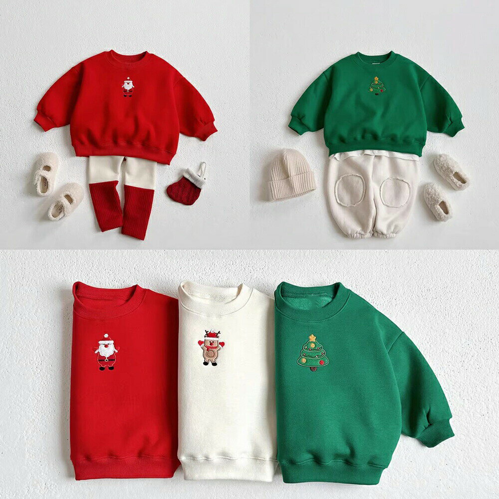 クリスマス サンタ コスプレ 裏起毛 スウェット トレーナー パーカー 女の子 男の子 ベビー服 子供服 ..