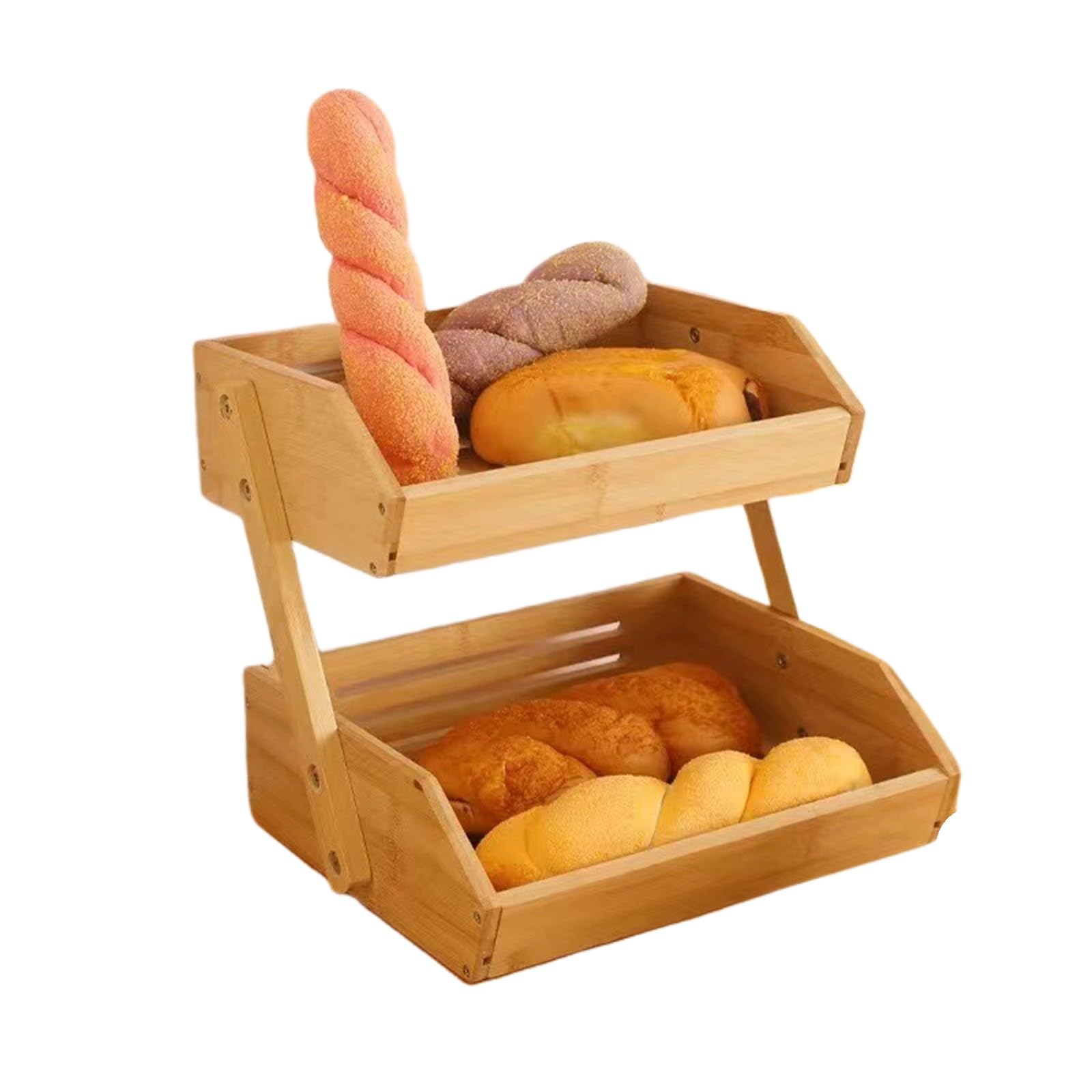 竹製フルーツバスケット 野菜収納 お菓子収納 フルーツボウル 果物収納ラック 野菜置き 果物入れ フル..