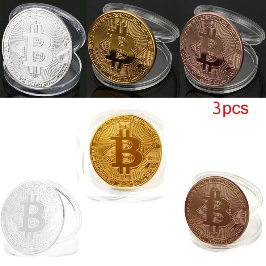 3枚セット ビットコイン ゴールド シルバー ブロンズセット 仮想通貨