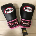 Twins ボクシンググローブ ブラック ピンク10オンス 10oz