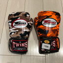 TWINS 迷彩 グローブ 8oz 14oz ブラウン オレンジ 正規品 キックボクシング ムエタイ 空手 ボクシング テコンドー 総合格闘技