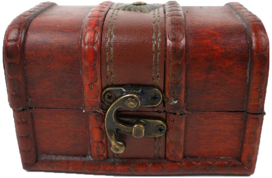 樂天商城 - 宝箱 レトロ 木製 アンティーク 小物入れ 小箱 海賊 財宝 オシャレ インテリア 気分は大海賊 (小サイズ)