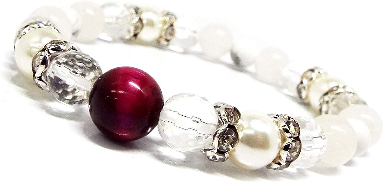 樂天商城 - 天然石 パワーストーン ブレスレット ピンクタイガーアイ 水晶 ムーンストーン