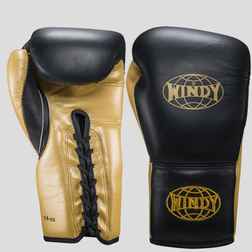 Windy グローブ　ブラック ゴールド　金　黒　8oz 10oz 12oz 14oz 16oz ウィンディ　ムエタイ　キックボクシング　総合格闘技　ボクシング　空手　テコンドー