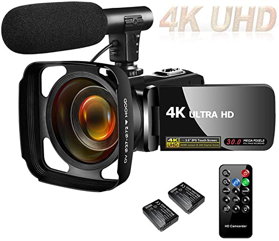 新作モデル ビデオカメラ4k Youtubeカメラ3000万画素 外付けマイク フード Ledフィルライト 18倍デジタルズーム 予備バッテリー 3インチタッチモニター 正規品 Eburnietoday Com
