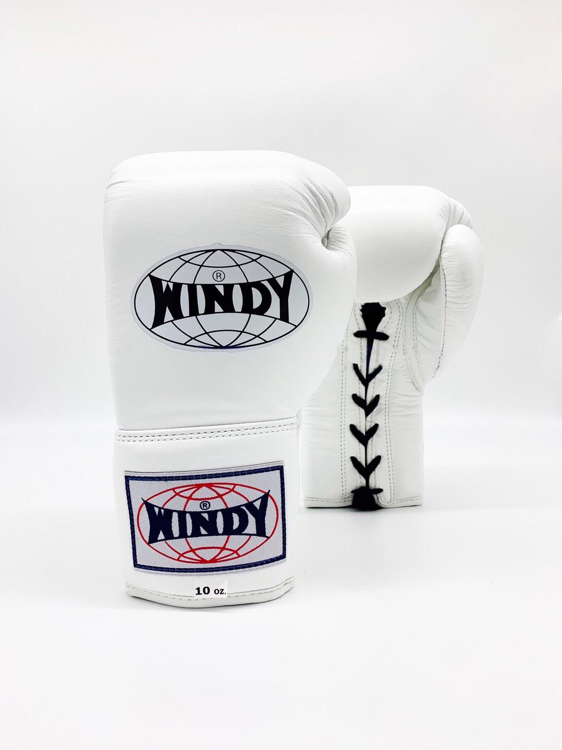 Windy グローブ　本革製　ホワイト　8oz 10oz 12oz 14oz 16oz ウィンディ　ムエタイ　キックボクシング　総合格闘技　ボクシング　空手　テコンドー
