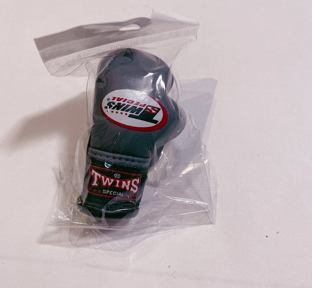 TWINS キーホルダー　グレー　グローブ　ボクシング　ムエタイ　キックボクシング　総合格闘技