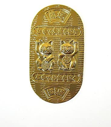 【人気】金運招き猫 黄金小判【サイズ 約4cm×7.3cm×0.2cm】