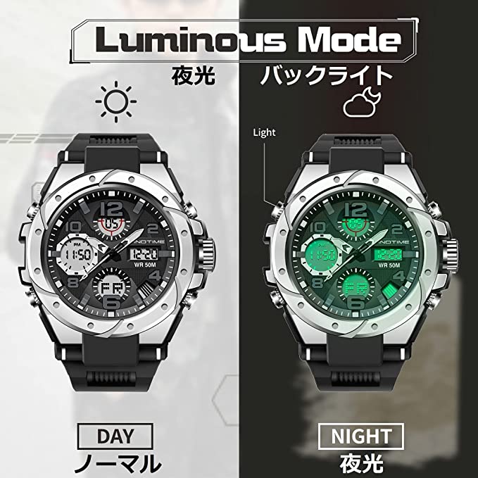 デジタル時計 メンズ 腕時計 デジタル うで時計 メンズ ファション 防水 ストップウォッチ ミリタリーウォッチ スポーツウォッチ デュアルタイム おしゃれ アラーム LED 目覚まし時計