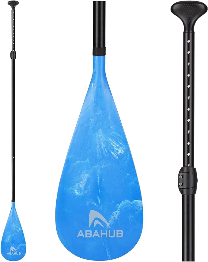 3ピース SUPパドル パドルボード用 超軽量 スタンドアップパドルボード 調整可能 アルミパドル PU コーティングシャフト 172-213CM ブラック/ブルー/グリーン/オレンジ/イエロー プラスチック ナイロン ブレード