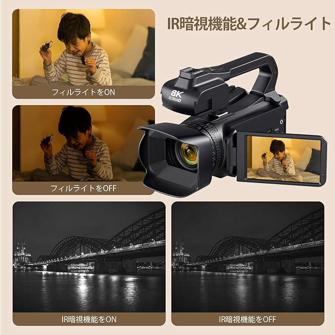 �ӥǥ������ �ǥ����륫��� FHD 2.7K 30MP 16�ܥǥ����륺���� ���դ��ޥ��� YouTube�����HDMI����IR��뵡ǽ SD�����ɡʺ���128GB) ���ݡ��� ͽ���Хåƥ꡼����