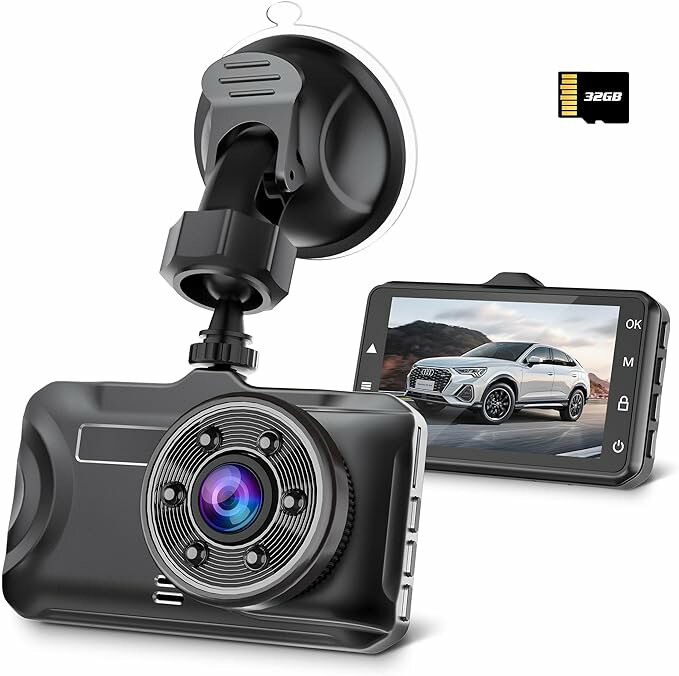 ドライブレコーダー ドラレコ 1080PフルHD HDR/WDR技術搭載 300万画素カメラ 170度広角視野 32GBカード付き LED信号機対策 4層光学レンズ エコ省電力 IPS液晶大画面3.0インチ 防水 自動録画機能 Gセンサー搭載 ワンプッシュ記録 上書き録画 駐車監視 動体検知