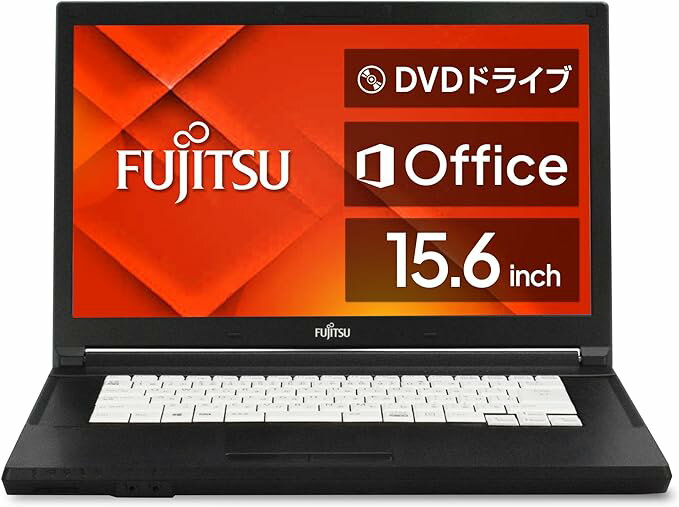 富士通 LIFEBOOK / 15.6インチ ノートPC/CPU:第6世代Celeron / メモリ:8GB / SSD:128GB / DVDドライブ-RW搭載/HDMI、USB3.0 / 有線マウス付属/PC King (整備済み品)