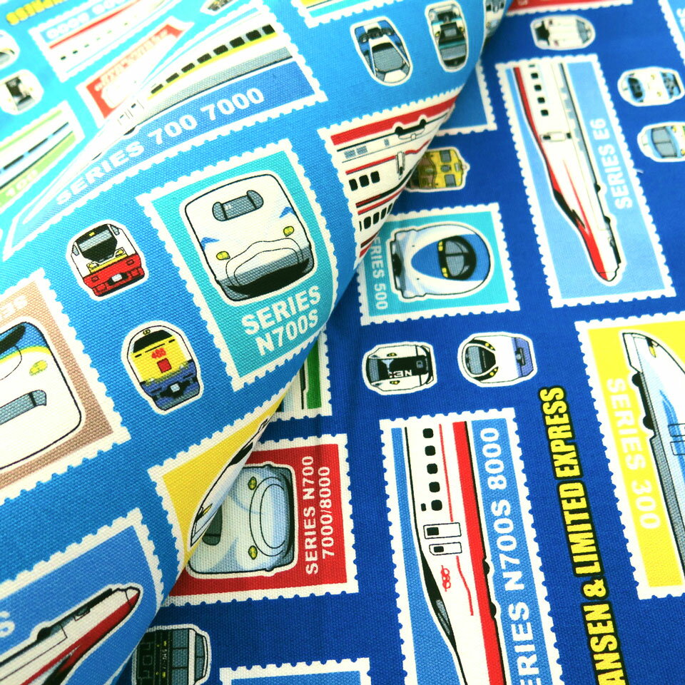 【送料無料】【JR各社許諾済みの正規品】NEW!キャラクター 生地 カットクロス JR 特急 新幹線 #35 50cm x 約110cm 【オックス/コットン100%】2025年入園用 入学用最新柄 電車柄 布 生地 キャラクター生地 JR新幹線 shinkansen 電車 鉄道