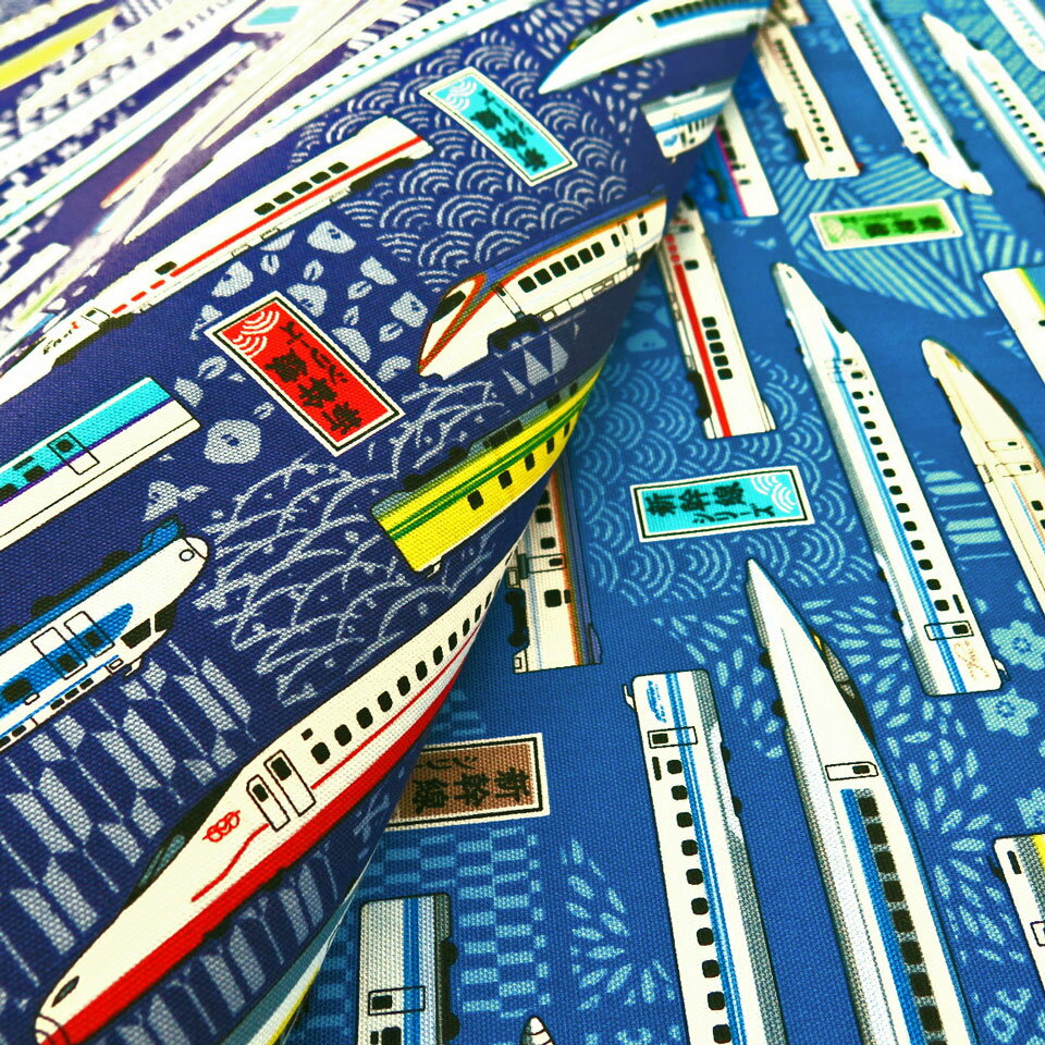 【JR各社許諾済みの正規品】NEW!キャラクター 生地 カットクロス JR 特急 新幹線 #33 100cm x 約110cm 【オックス/コットン100%】 2025年入園用 入学用最新柄 リアルさで人気の電車柄 布 生地 キャラクター生地 shinkansen express 鉄道