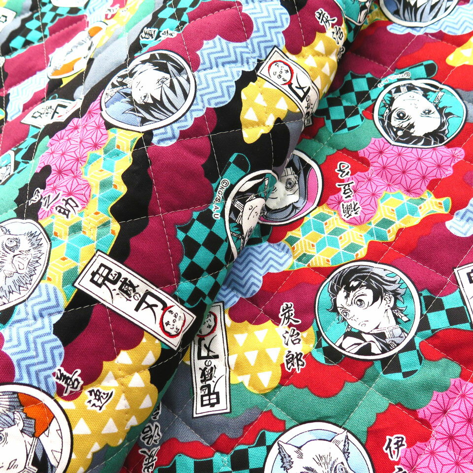 【送料無料】キャラクター 生地 鬼滅の刃 #2 きめつのやいば 【キルト/コットン ポリエステル】 2021年春の入園用 入学用最新柄 【正規ライセンス商品】 布 生地 キャラクター生地 キルト生地