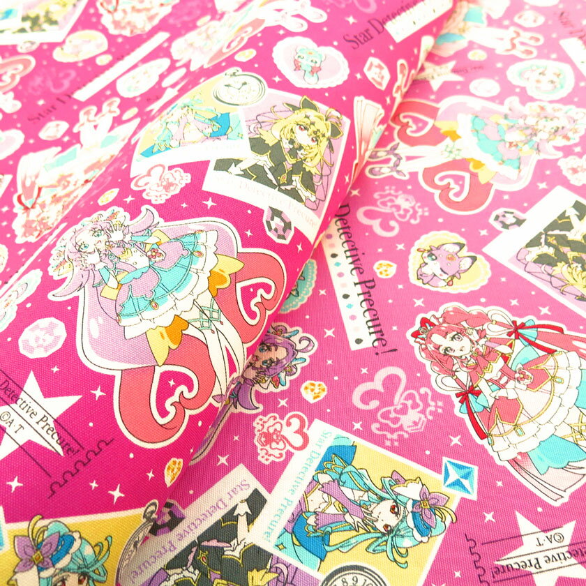 NEW！キャラクター 生地 名探偵プリキュア！ #34 【オックス/コットン100％】 2026年入園用 入学用最新柄 布 生地 キャラクター生地 Star D...