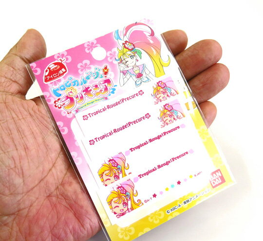 お名前シール（ネームラベル）トロピカルージュ プリキュア アイロン接着 入園・入学用の手作りグッズに。トロピカルージュプリキュア