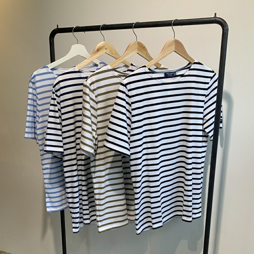 SAINT JAMES セントジェームス 9863 levant moderne レヴェンドモダン メンズ ユニセックス 半袖Tシャツ 綿100％ ブランド ボーダー ロゴ S M L XLのサムネイル