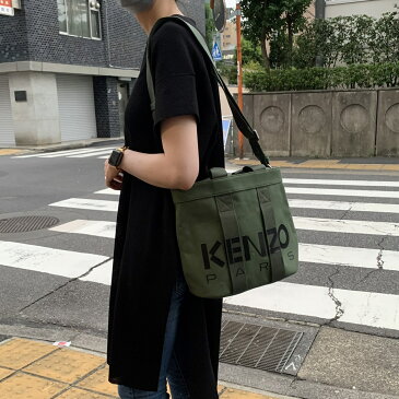 KENZO ケンゾー FC62SA910F01 KENZO KABA スモール トートバッグ クロスボディバッグ ショルダーバッグ ハンドバッグ ブランド ロゴ お洒落 黒 BLACK ブラック khaki カーキ NIGO ニゴ