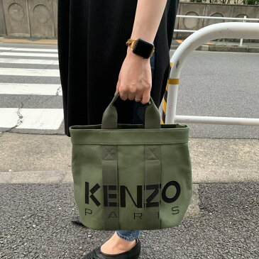 KENZO ケンゾー FC62SA910F01 KENZO KABA スモール トートバッグ クロスボディバッグ ショルダーバッグ ハンドバッグ ブランド ロゴ お洒落 黒 BLACK ブラック khaki カーキ NIGO ニゴ