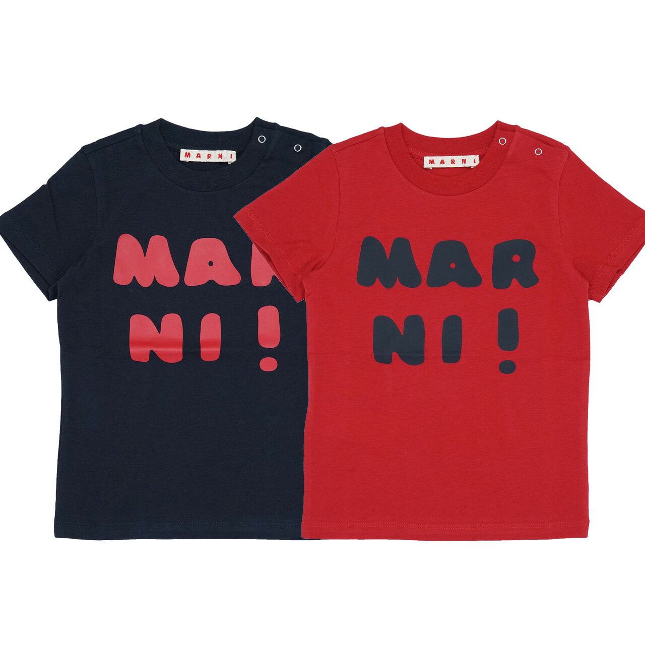 MARNI KIDS マルニ キッズ ロゴTシャツ ベビー M00916M00HZ 1歳 2歳 お洒落 ロゴ 子供服 赤 紺 レッド ネイビーのサムネイル