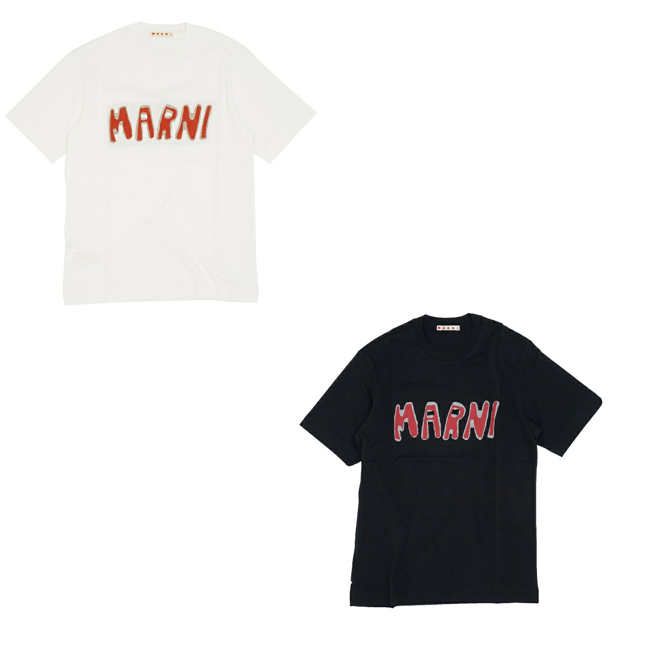 MARNI KIDS マルニ キッズ Tシャツ 半袖 丸首 クルーネック M00921M00NE 大人もOK 12歳 14歳 黒 白 ロゴのサムネイル