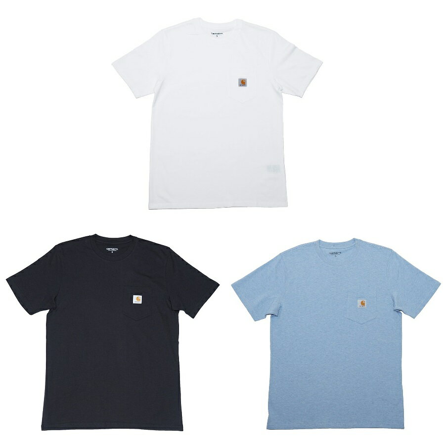 【楽天スーパーSALE】【返品不可】カーハート ワークインプログレス Carhartt WIP ダブリューアイピー I022091 POCKET T-SHIRT ポケットTシャツ 半袖 ロゴ メンズ レディース ユニセックス 正規品 EU ヨーロッパ 水色 白 黒 Black White Blue ブラック ホワイト ブルー