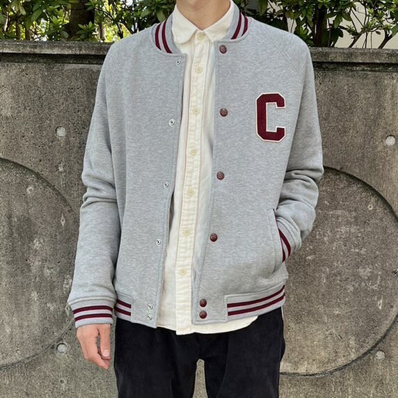 CELINE セリーヌ BTS テテ着用 テヨン V CELINE テディカレッジジャケット コットンフリース ロゴ メンズ ユニセックス レディース Grey グレー お洒落 C 2Y16D345Fのサムネイル