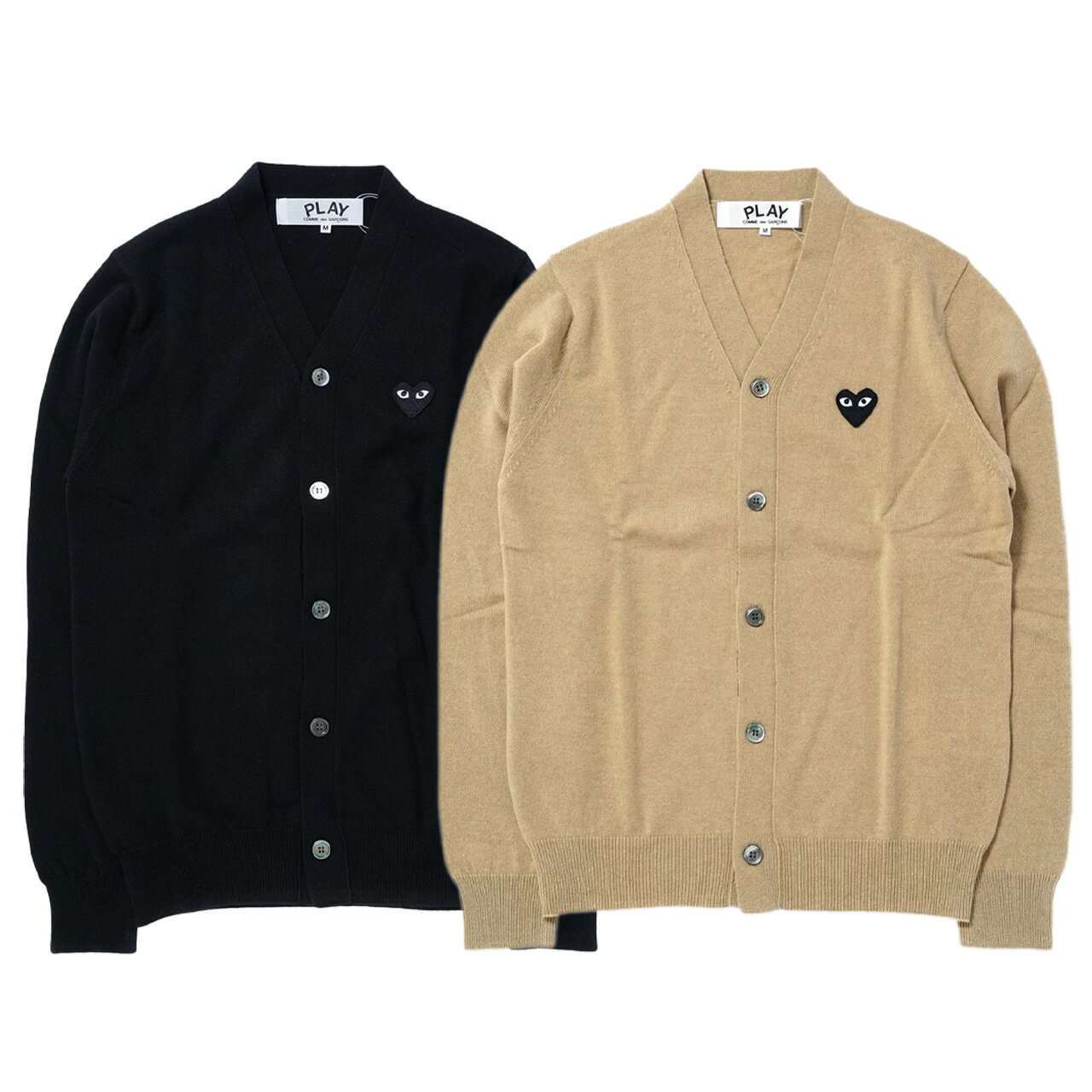 PLAY コムデギャルソン カーディガン CG-N024 BLACK HEART CARDIGAN COMME des GARCONS ブランド ワンポイント ...