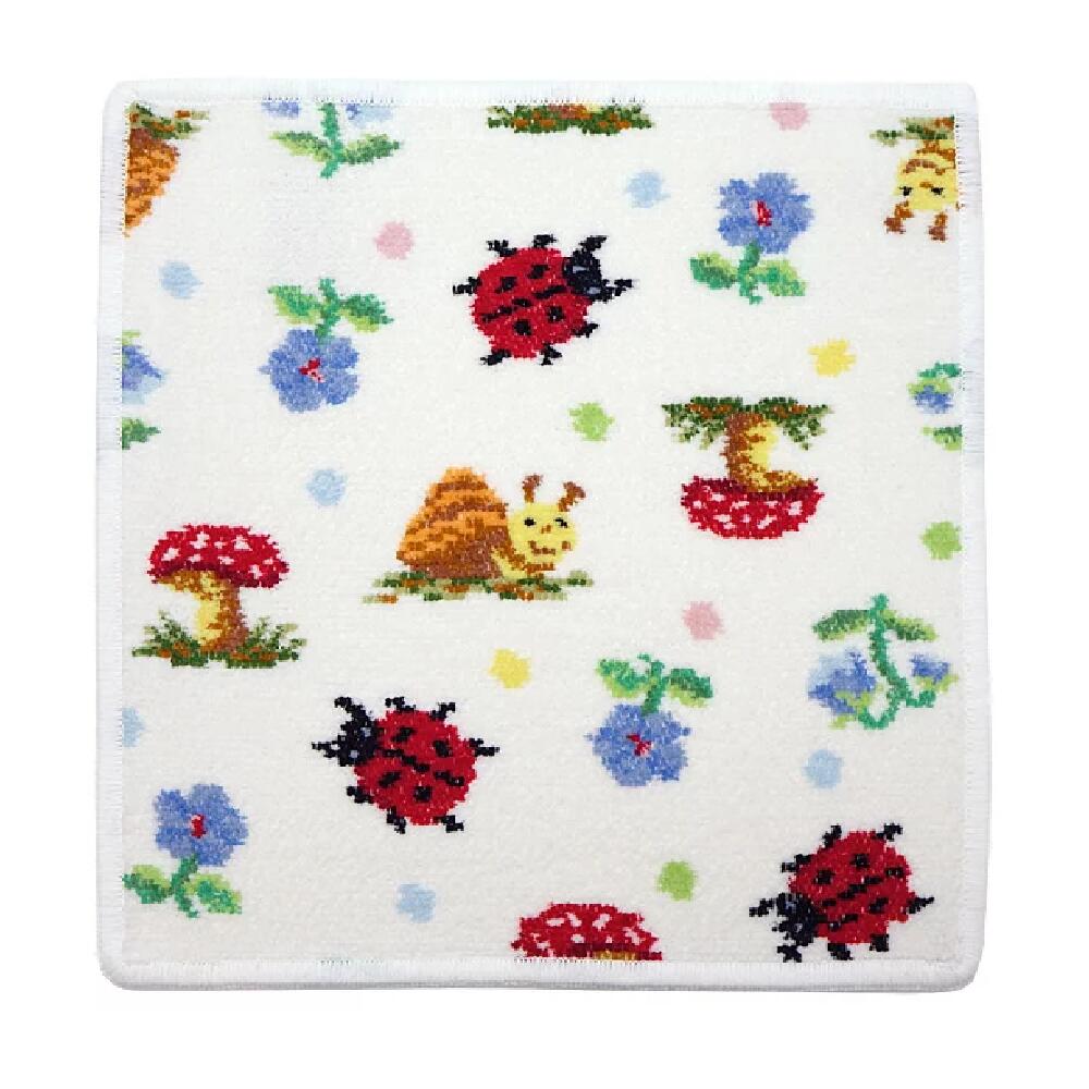 FEILER フェイラー ハンカチ 25cm×25cm ハンドタオル タオルハンカチ てんとう虫 カタツムリ 花 PAULI DOTS パウリ・ドッツ（楽天・Tree Bis セレクト）