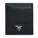 プラダ 二つ折り財布（メンズ） PRADA プラダ 2MO513_2BBE ヴィッテロダイノレザー財布 財布 折財布 ブランド 二つ折り財布 ミニウォレット メンズ 小銭入れなし ロゴ