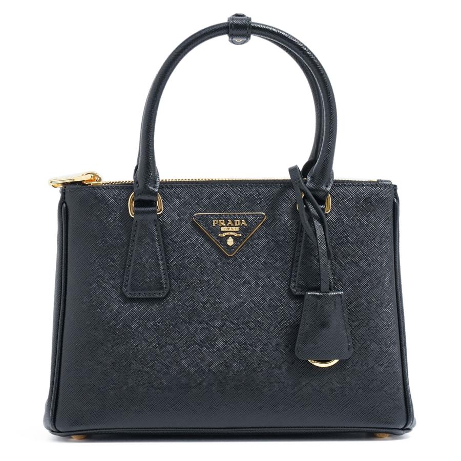 PRADA プラダ ガレリア サフィアーノレザー スモールバッグ 1BA896 ハンドバッグ ショルダーバッグ Black ブラック 黒 ロゴ 1BA896_NZV_F0002_V_EOO