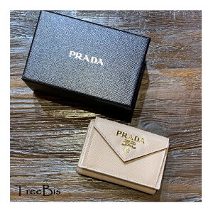 PRADA プラダ 1MH021QWA サフィアーノレザー財布 ミニ財布 2021AW 2021秋冬 ブランド 三つ折り財布 ミニウォレット レディース ロゴ