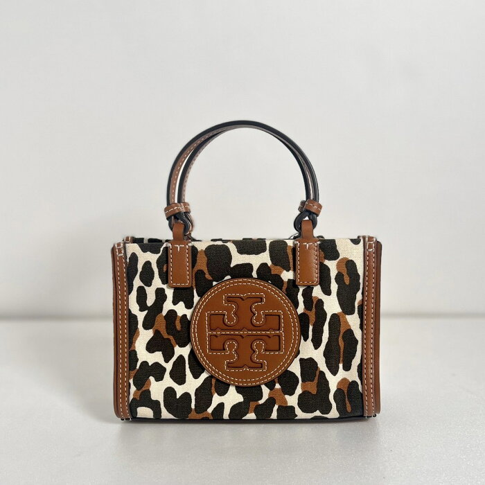 【楽天スーパーSALE】ToryBurch トリーバーチ 90485 ELLA LEOPARD CANVAS MINI TOTE BAG ヒョウ柄 エラ レオパード キャンバス ミニ トートバッグ ブランド ショルダーバッグ ハンドバッグ レディース ロゴ 新作