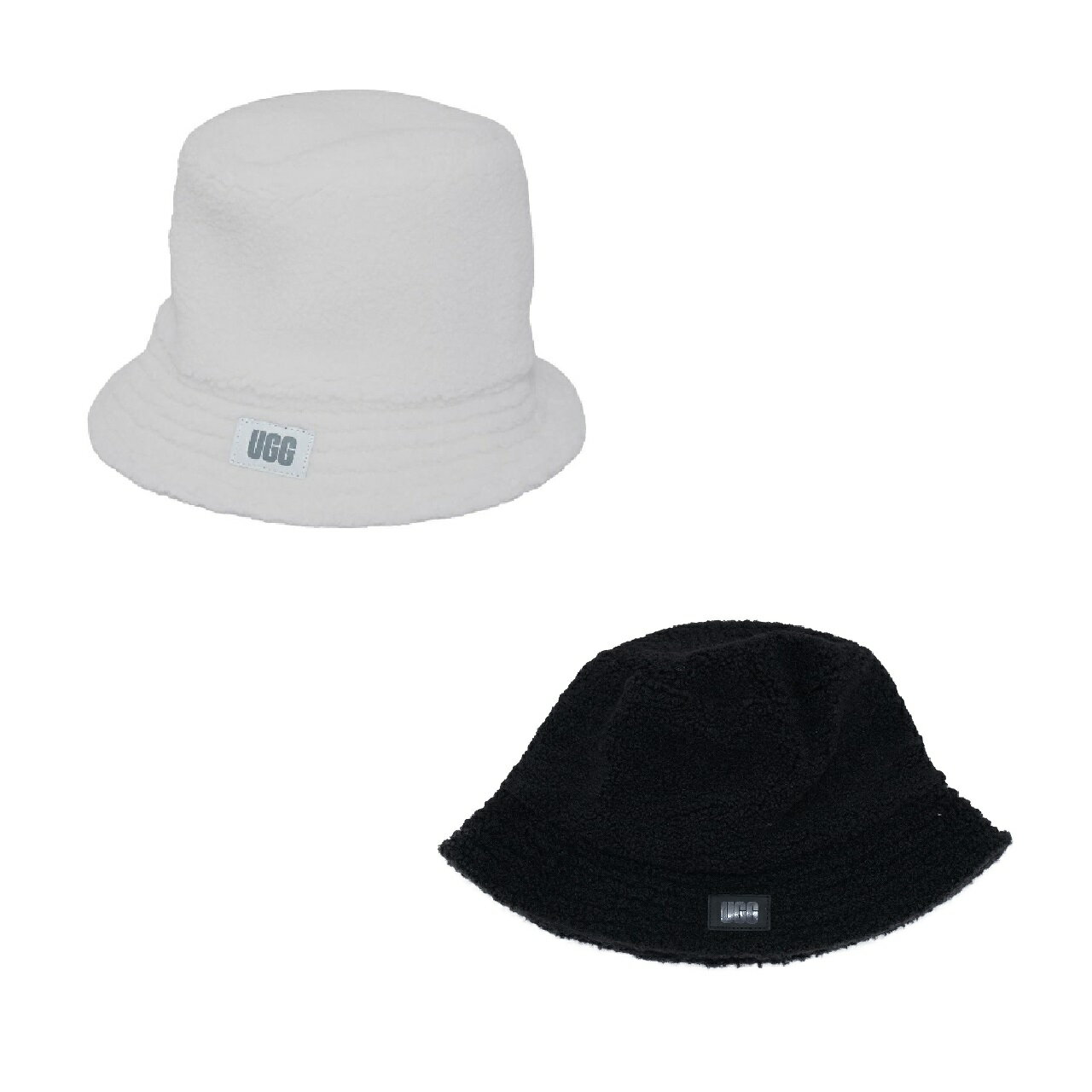 UGG アグ 21634 SHERPA BUCKET HAT シェルパ バケットハット もこもこ ウーマン おしゃれ 人気 モコモコ ふわふわ ロゴ ブランド Nimbus White Blackのサムネイル
