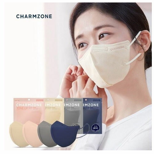 韓国製マスク CHARMZONE 7枚「正規販売店」個別包装 チャームゾーン チャンナラ トーンアップ フィット マスク 4色 サイズ豊富 韓国 マスク レディース 女性 コーラル ベージュ グレー ネイビー 立体 大人用 小顔 夏用マスク 韓国人気商品 小顔 春マスク