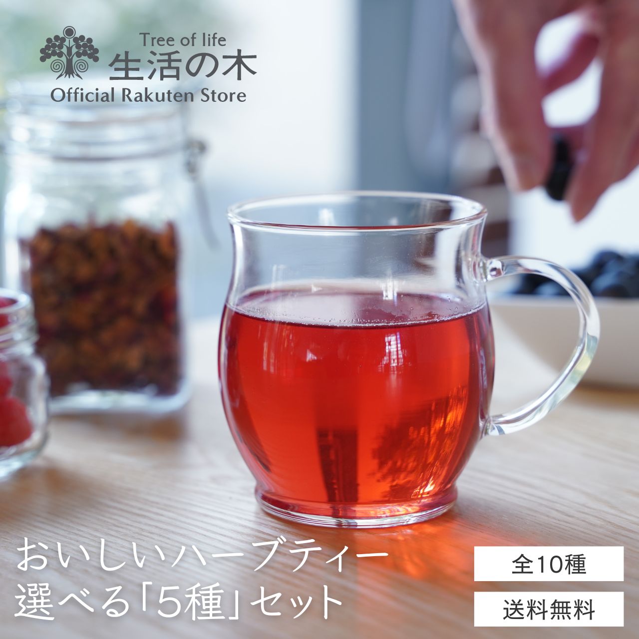 おいしいハーブティー10個入 × 5種セット | 全10種 選べるセット ハーブ ハーブティー お茶 ノンカフェイン ティーバッグ 個包装 美味しい お試し おすすめ かわいい 女性 冬 プレゼント おすそ分け 飲み比べ プレゼント ギフト プチギフト 送料無料